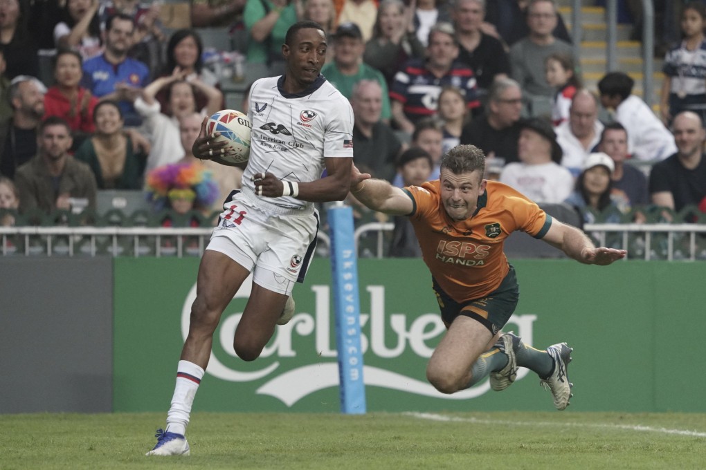 Perry Baker (left) of the US is one of 30 marquee players from the leading rugby sevens nations who will play in the Indian league. Photo: AP