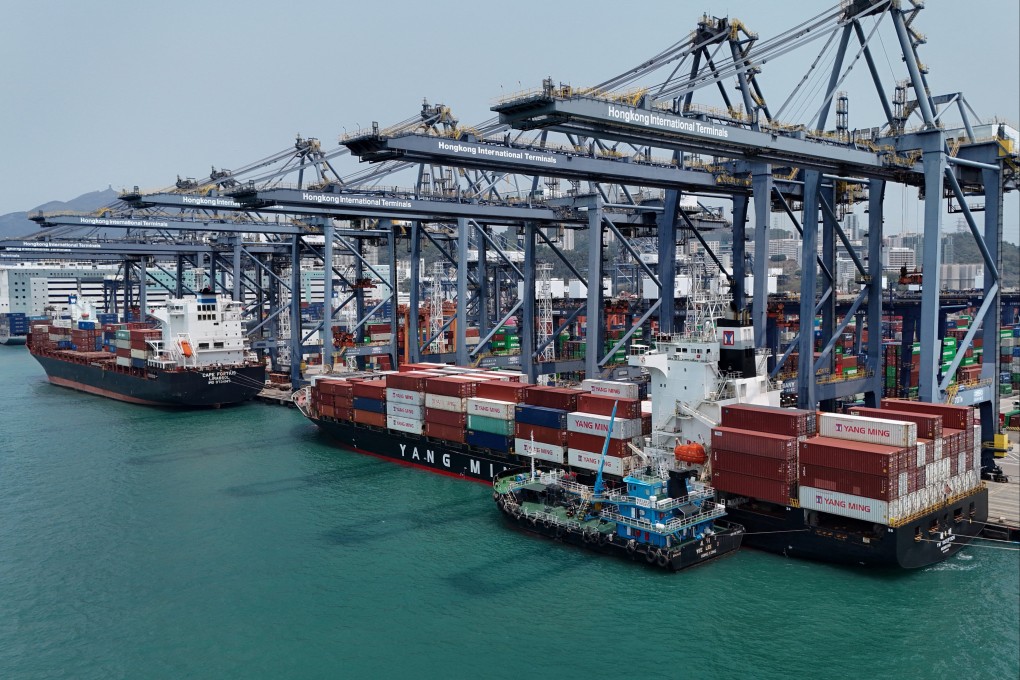 Conntainers are seen at the terminals at the port in Kwai Chung on Thursday. Photo: Reuters