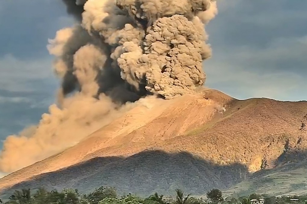 Kanlaon Volcano on the island of Negros, central Philippines, erupted early on Tuesday morning, sending a plume of debris 4km into the sky. Photo: X/philvolcs_dost
