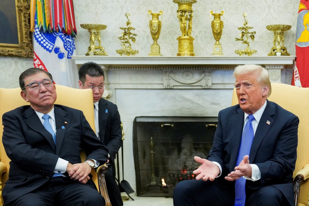 US President Donald Trump meets Japan’s Prime Minister Shigeru Ishiba at the White House in Washington, US, on February 7. Photo: Reuters