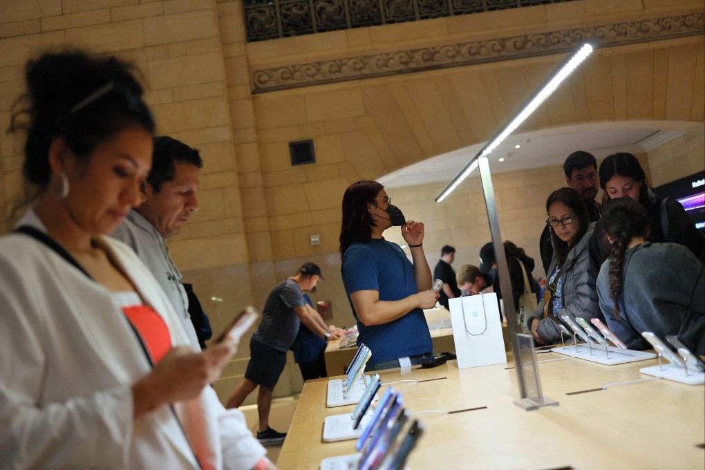 US consumers are shopping for iPhones and other electronics en masse in anticipation of price increases from US President Donald Trump’s new tariffs. Photo: AFP
