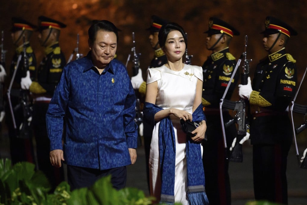 South Korea’s Yoon Suk-yeol and his wife Kim Keon-hee attend a summit in Indonesia in 2022. Photo: AP