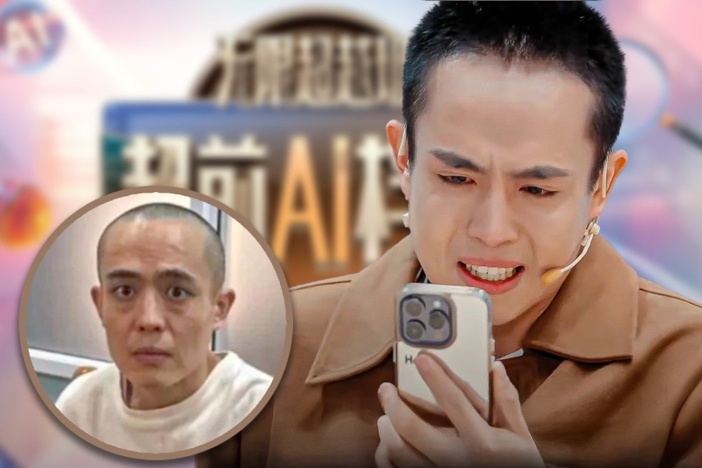 During the reenactment video call with his girlfriend, Wang was overcome with emotion; he burst into tears and his body trembling. Photo: SCMP composite/Weibo/YouTube
