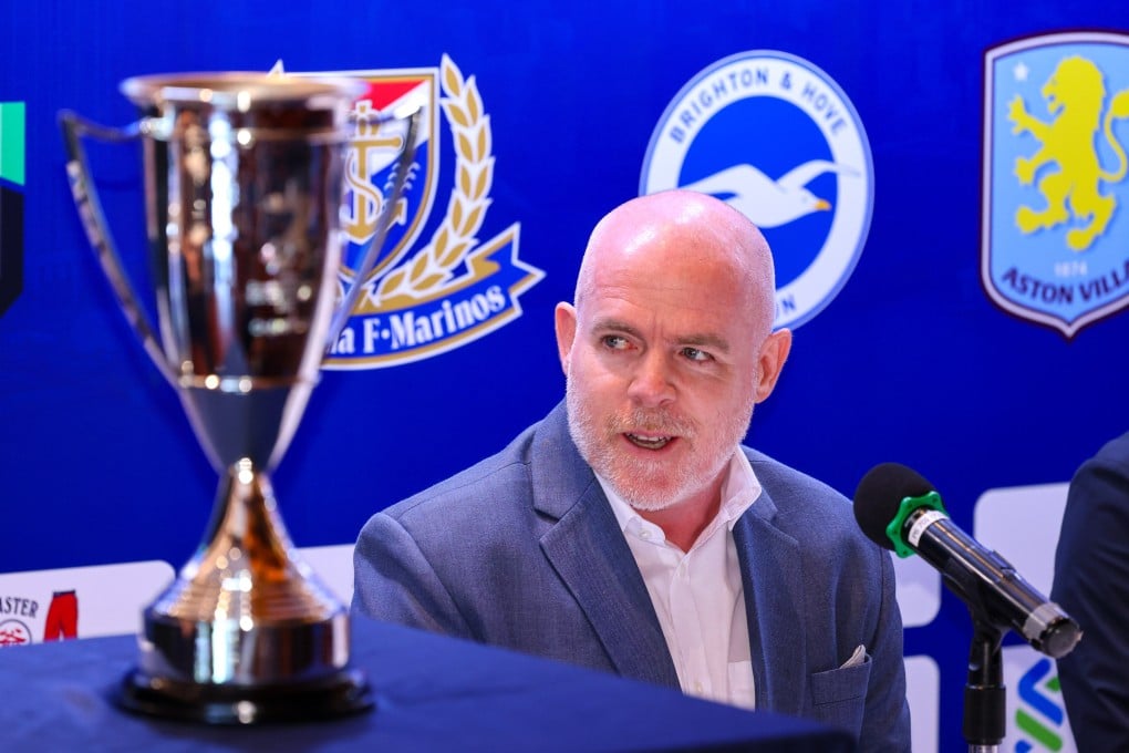 Scott Semple, chairman of the tournament’s organising committee, discusses the draw at a press conference. Photo: Dickson Lee