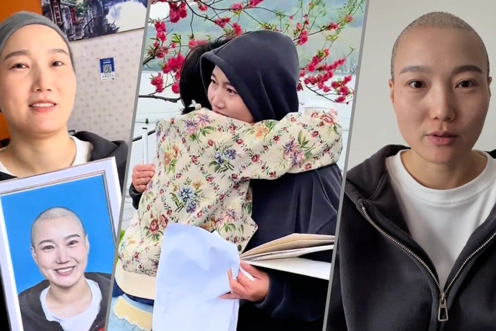 A cancer patient in China hosted a funeral in the park to say goodbye to friends, drawing support from those who passed by. Photo: SCMP composite/Douyin