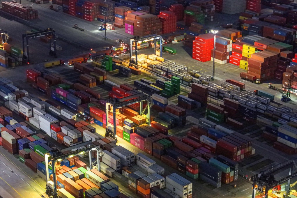 Containers at a port in Nanjing on Tuesday. Photo: AFP