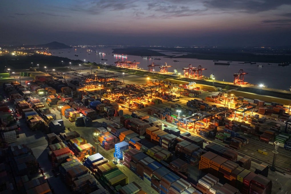 Containers at a port in Nanjing on Tuesday. Importers have taken to ditching Chinese containers mid-voyage to avoid paying US President Donald Trump’s new tariffs. Photo: AFP