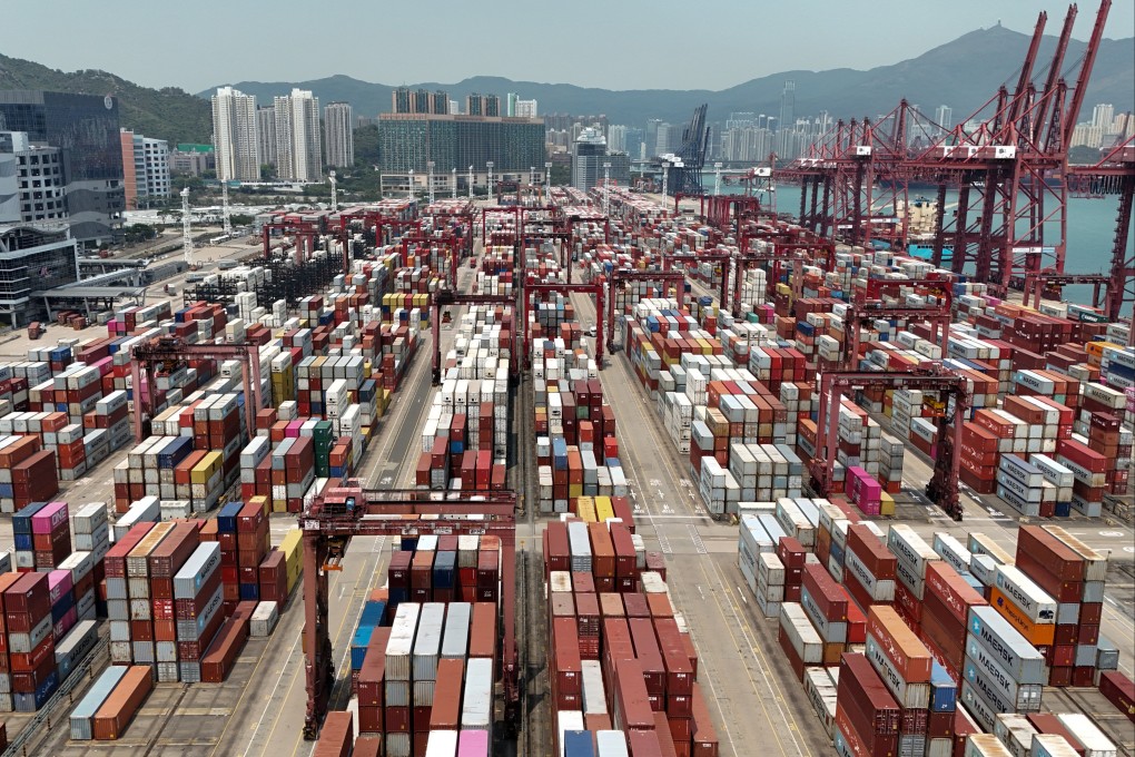 Containers are seen at the port in Kwai Chung on Thursday. Photo: Reuters