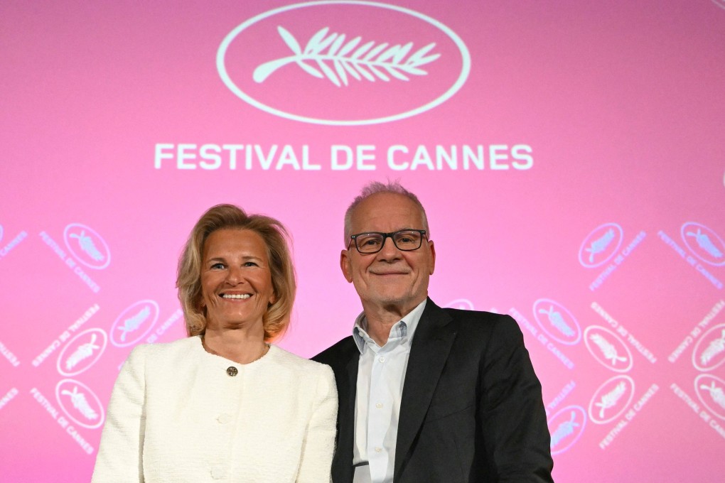 Cannes Film Festival artistic director Thierry Fremaux and festival President Iris Knobloch announce the official selection of titles for the 78th edition of the Cannes Film Festival. Photo: AFP