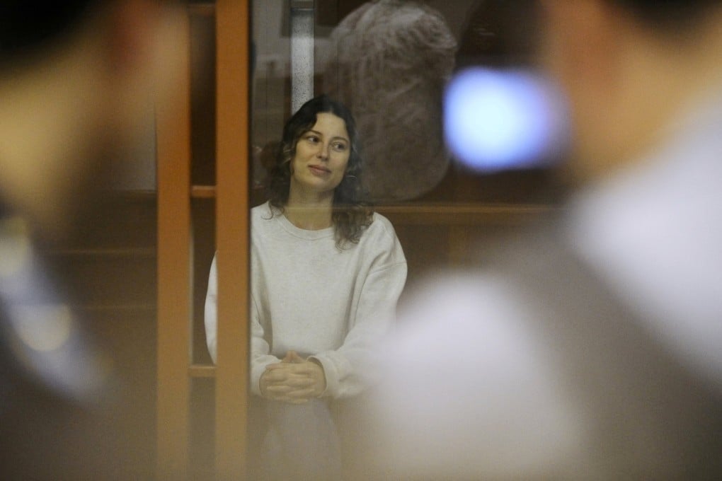 Russian-American dual citizen Ksenia Karelina attends a court hearing in Russia on august 15, 2024 after she was accused of treason for making a donation to a charity supporting Ukraine. Photo: Reuters