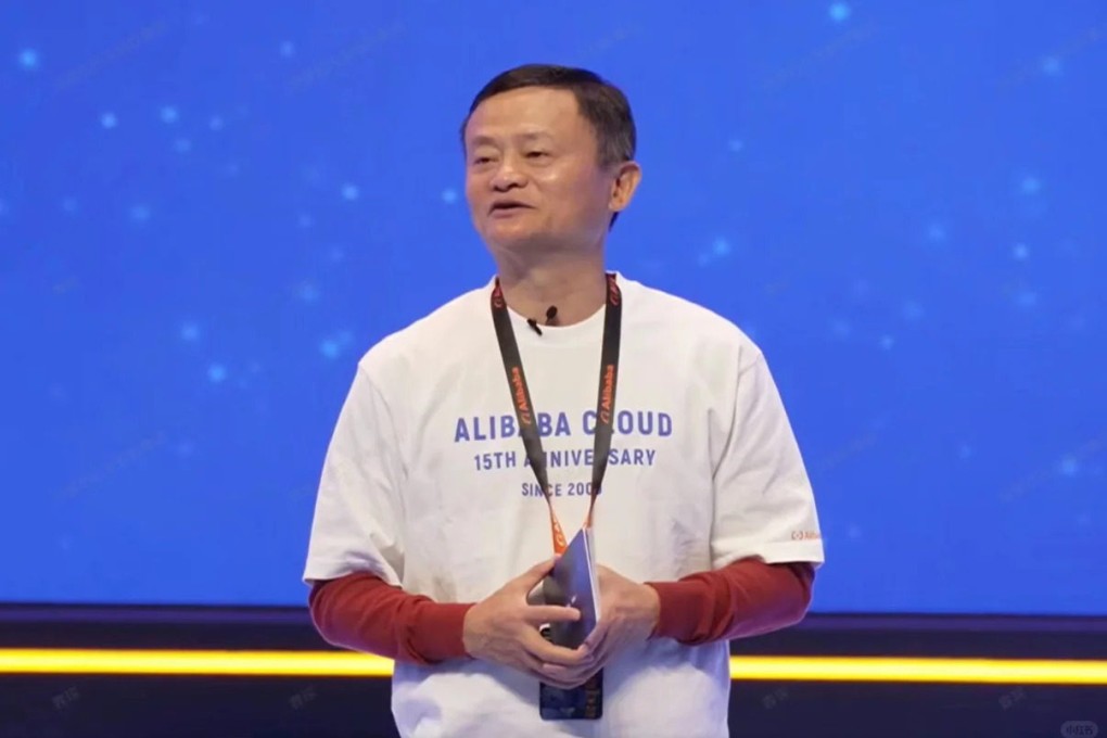 Alibaba founder Jack Ma speaks about the significance of AI during his visit to Alibaba Cloud on Thursday. Credit: Handout