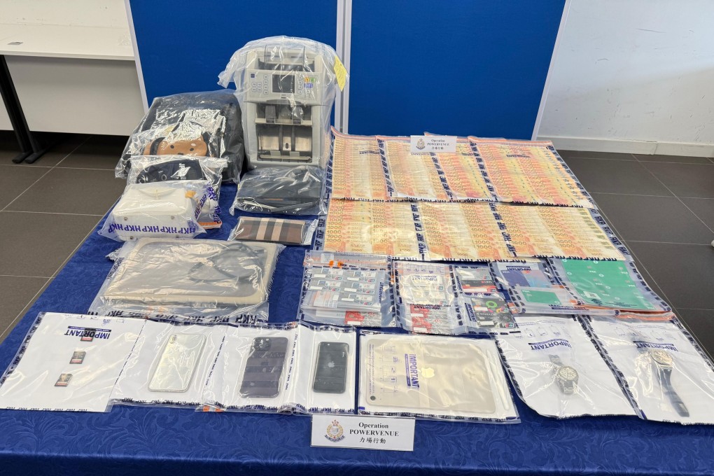 Police display evidence seized during the operation. Photo: Handout