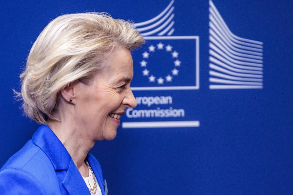 EU Commission President Ursula von der Leyen said new tariffs on €20.9 billion (US$23 billion) of US goods will be put on hold for 90 days because “we want to give negotiations a chance”. Photo: EPA-EFE