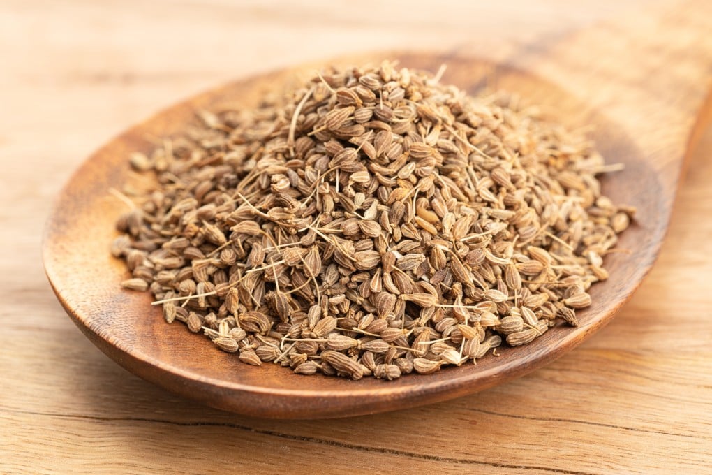 Aniseed, also called anise seed, is a spice with an intense licorice-y flavour used to make spirits such as Pernod and Sambuca and in sweet and savoury foods. It goes particularly well with seafood and is an ingredient of spice blend ras el hanout. Photo: Shutterstock