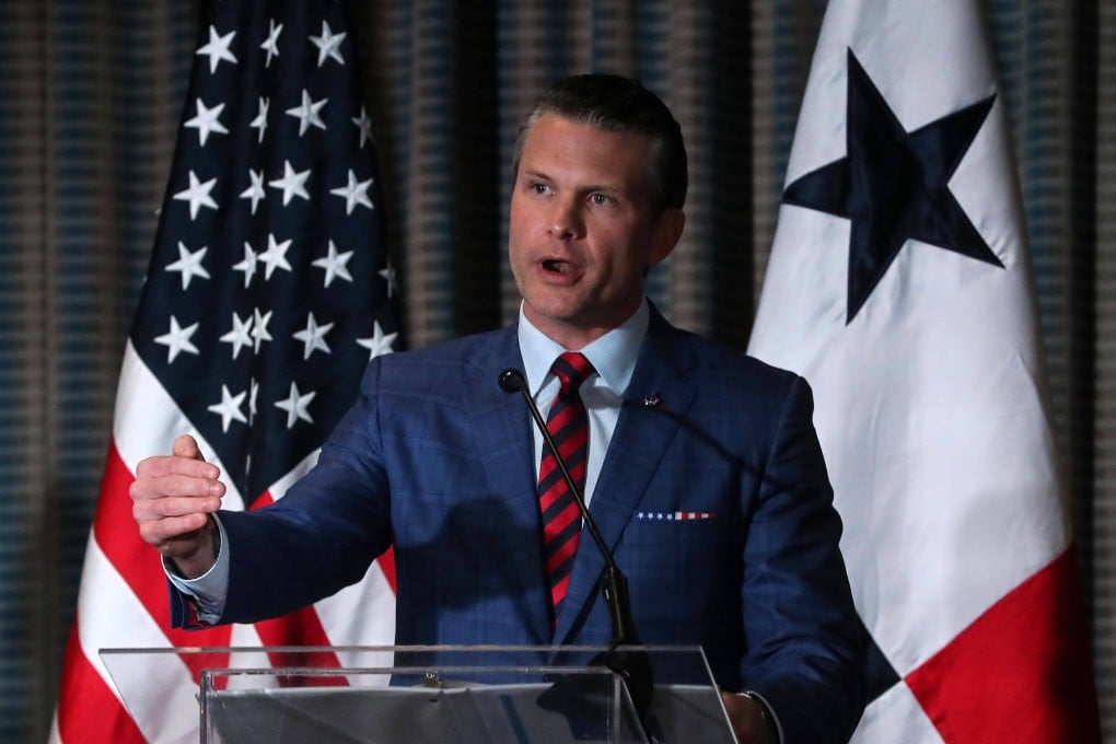 US Secretary of Defence Pete Hegseth speaks during a joint press conference in Panama City on Wednesday. Photo: AFP