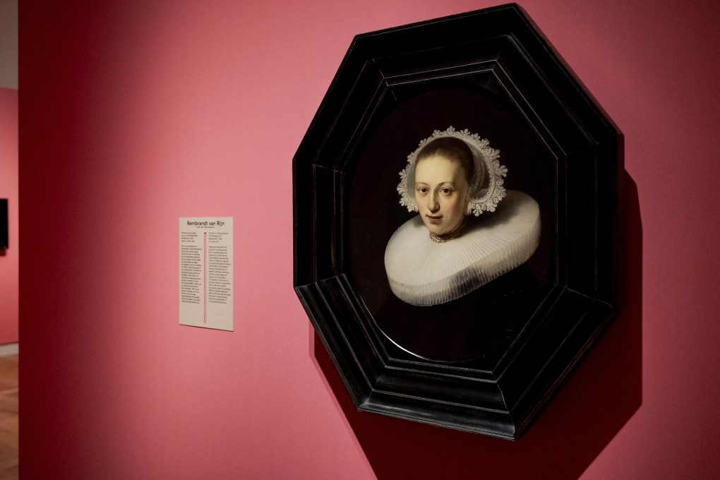 Portrait of a Young Woman by Dutch painter Rembrandt at the ‘From Rembrandt to Vermeer, Masterpieces from The Leiden Collection’ exhibition at the H’ART Museum in Amsterdam, the Netherlands. Photo:  EPA-EFE