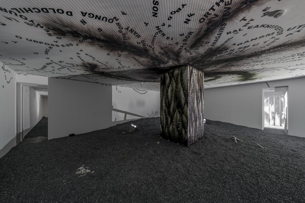 Installation view of Tsang Kin-wah’s “T REE O GO D EVIL” exhibition at Galerie du Monde in Central, Hong Kong. Tsang, who represented Hong Kong at the 2015 Venice Biennale, had maintained a low profile since 2017. Photo: GDM