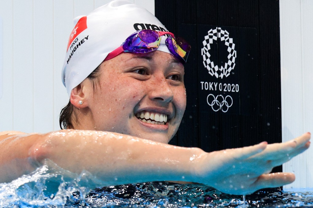 Siobhan Haughey celebrates winning her first Olympic medal, silver in the 200m freestyle in Tokyo in 2021. Photo: TASS via Getty Images