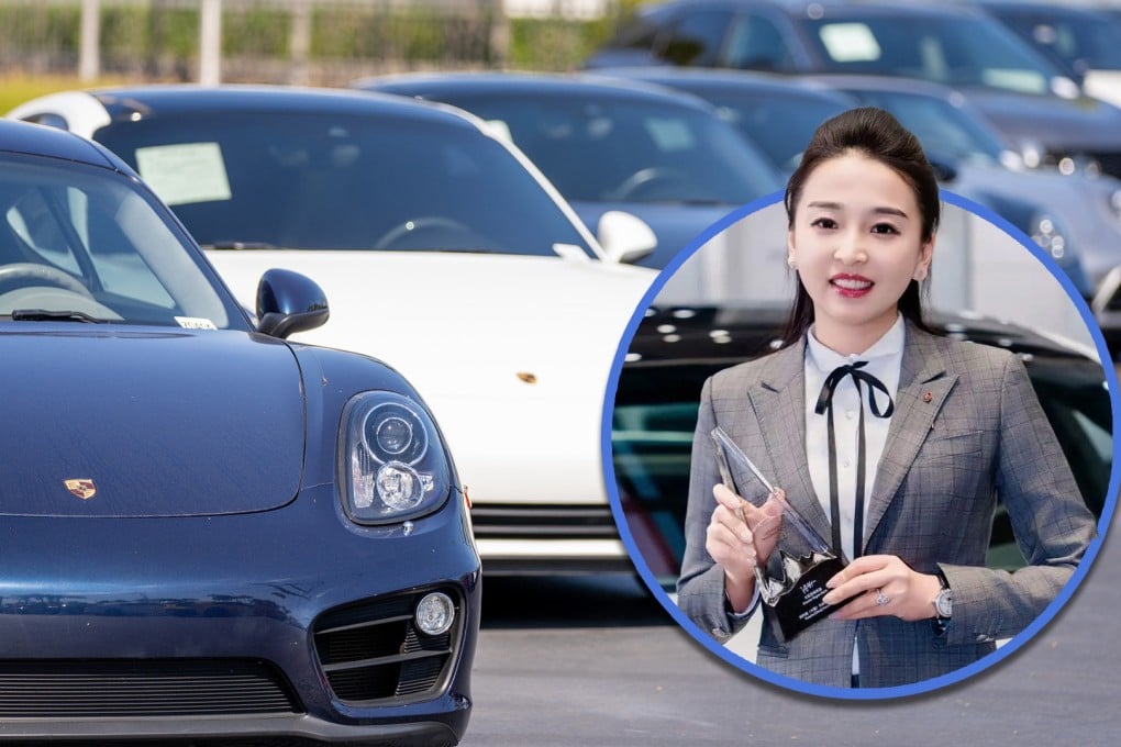 A top Porsche seller in northern China, with 340 cars sold in two years, called the police over sex-related rumours. Photo: SCMP composite/Shutterstock/Douyin