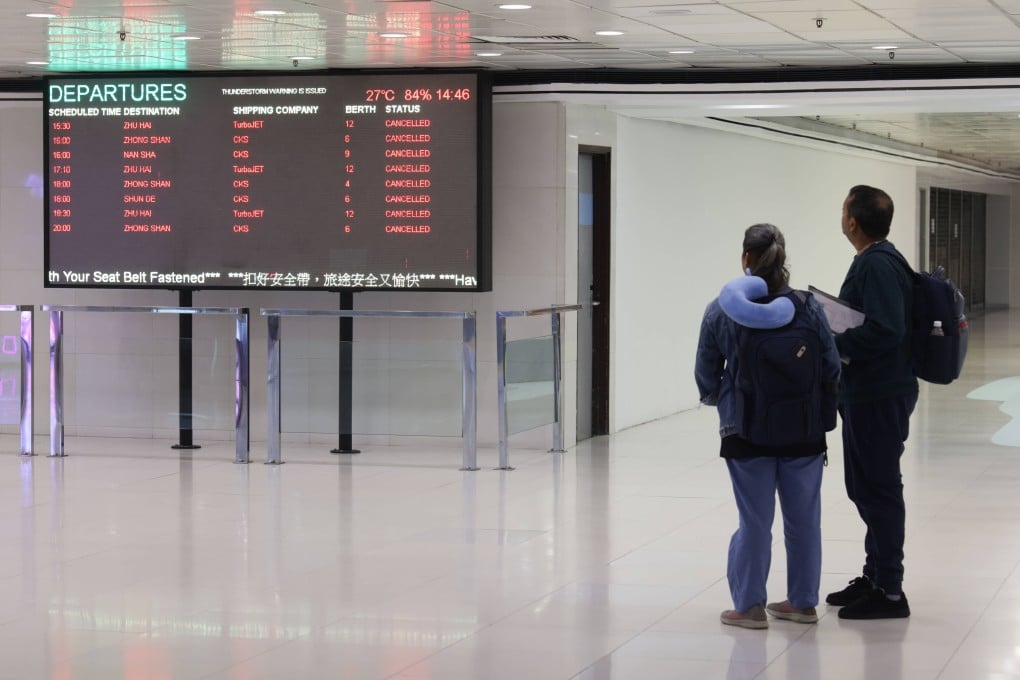 Expected thunderstorms across the region have resulted in a significant amount of ferry cancellations between Hong Kong and the mainland. Photo: Eugene Lee