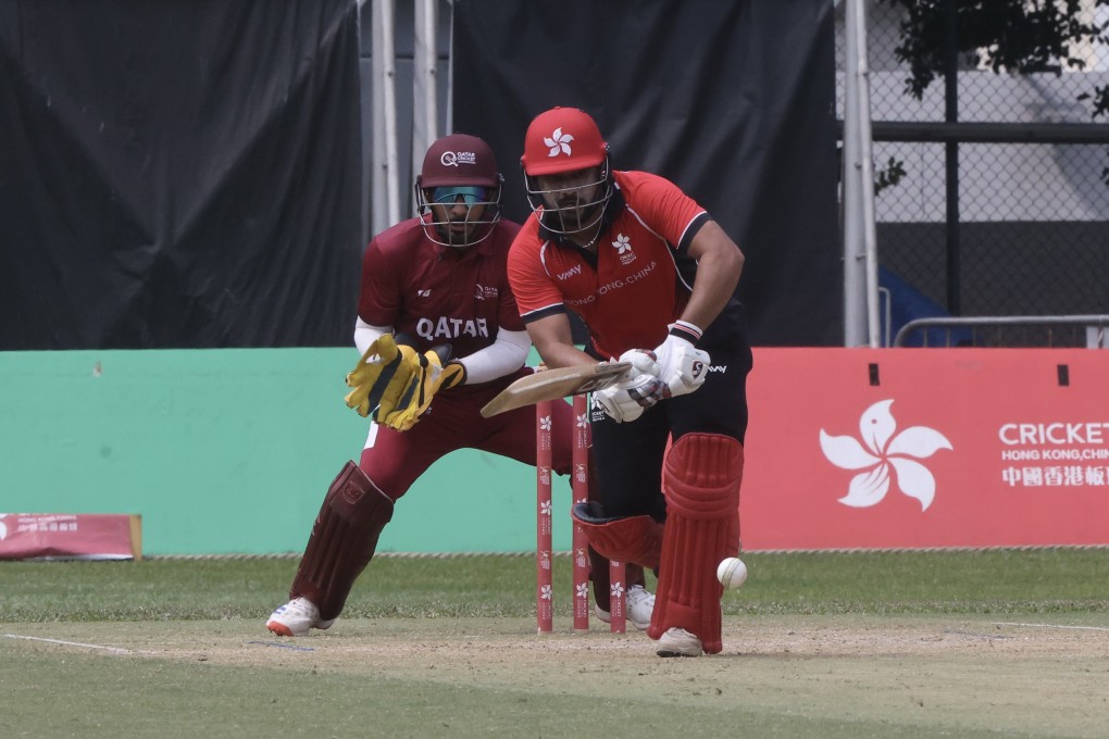 Opener Zeeshan Ali on his way to scoring 38 against Qatar on Thursday. Photo: Jonathan Wong