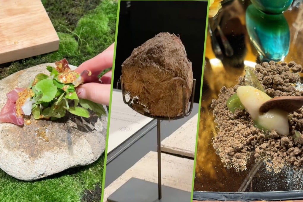 Роскошный китайский ресторан предлагает блюда за 540 долларов США с десертами из слоновьего навоза для «аутентичного» опыта. Фото: SCMP composite/Douyin