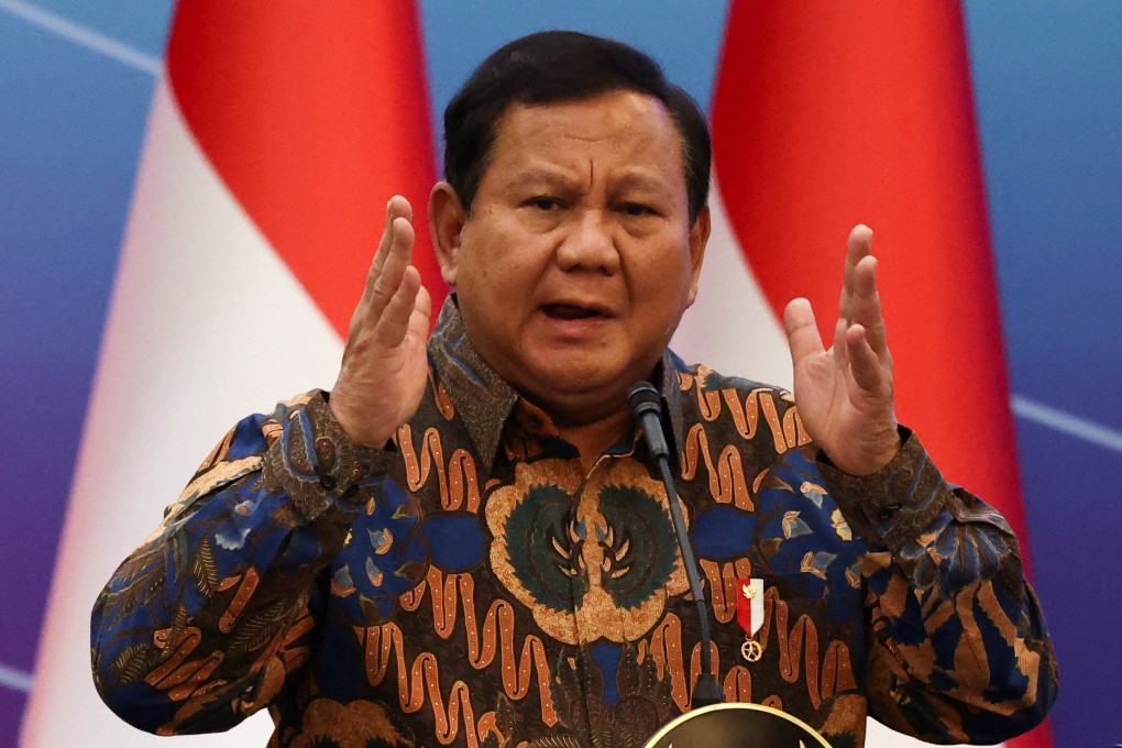 Indonesia’s President Prabowo Subianto gestures as he delivers a speech during an economic gathering on “Strengthening the Resilience of the National Economy” in Jakarta, Indonesia, on April 8. Photo: Reuters