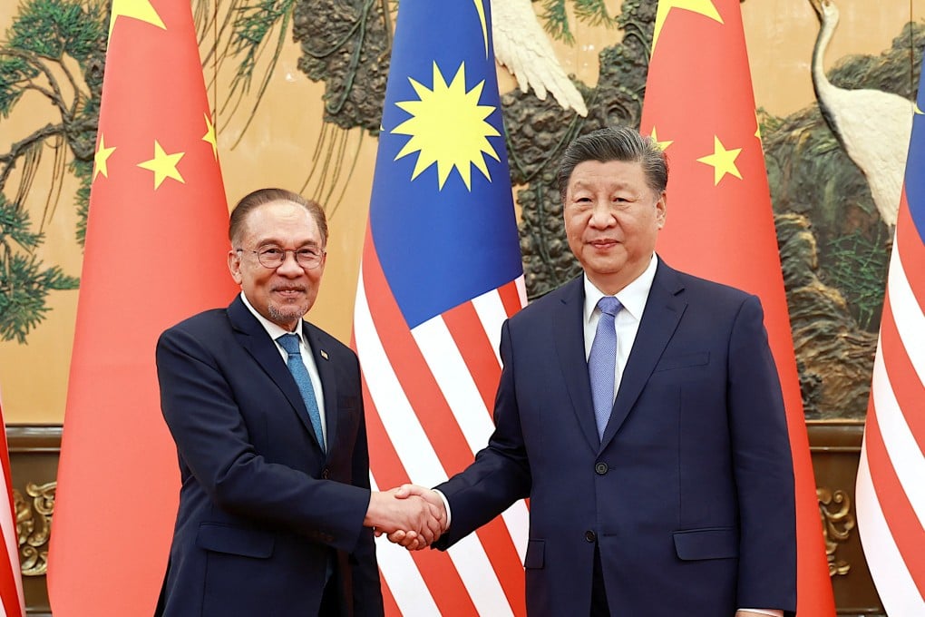 Chinese President Xi Jinping and Malaysian Prime Minister Anwar Ibrahim at the Great Hall of the People in Beijing in November 2024. Xi will be in Malaysia for a three-day visit starting on Tuesday. Photo: China Daily via Reuters