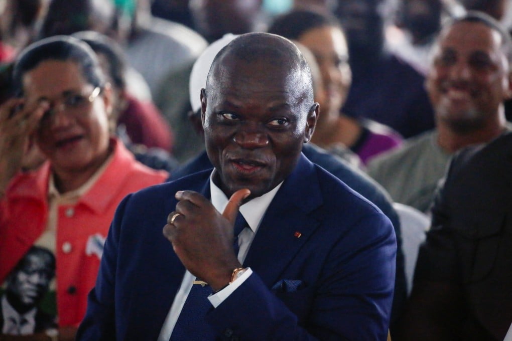 Junta chief Brice Oligui Nguema celebrates victory in Gabon’s presidential election in the capital Libreville on Sunday. Photo: Reuters