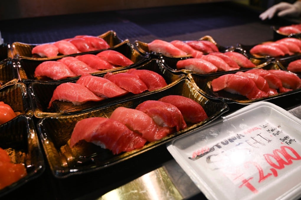 Tuna sushi at a Tokyo market. Fujitsu’s new machine will make judging tuna’s fat content a doddle. But at US$209,000 it will be out of reach for most sushi chefs. Photo: AP