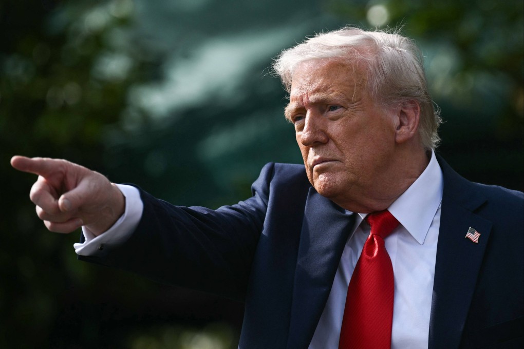 US President Donald Trump gestures during an event on the South Lawn of the White House on Monday. Photo: AFP