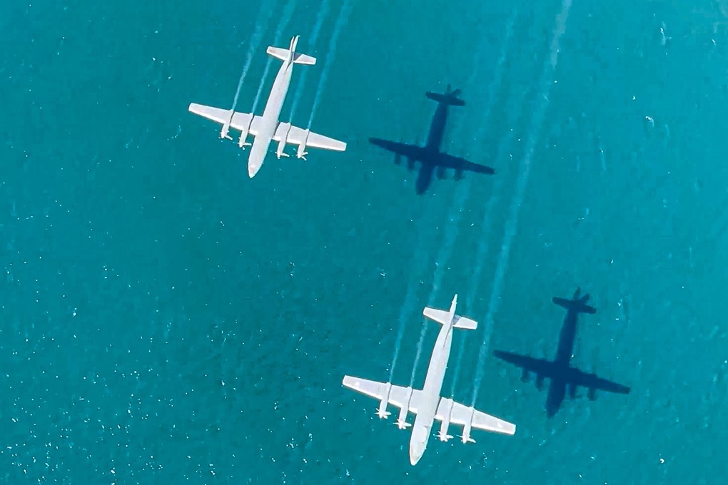 Russian anti-submarine aircraft patrol during joint naval and aerial drills with China last year. Photo: Russian Defence Ministry Press Service / AP