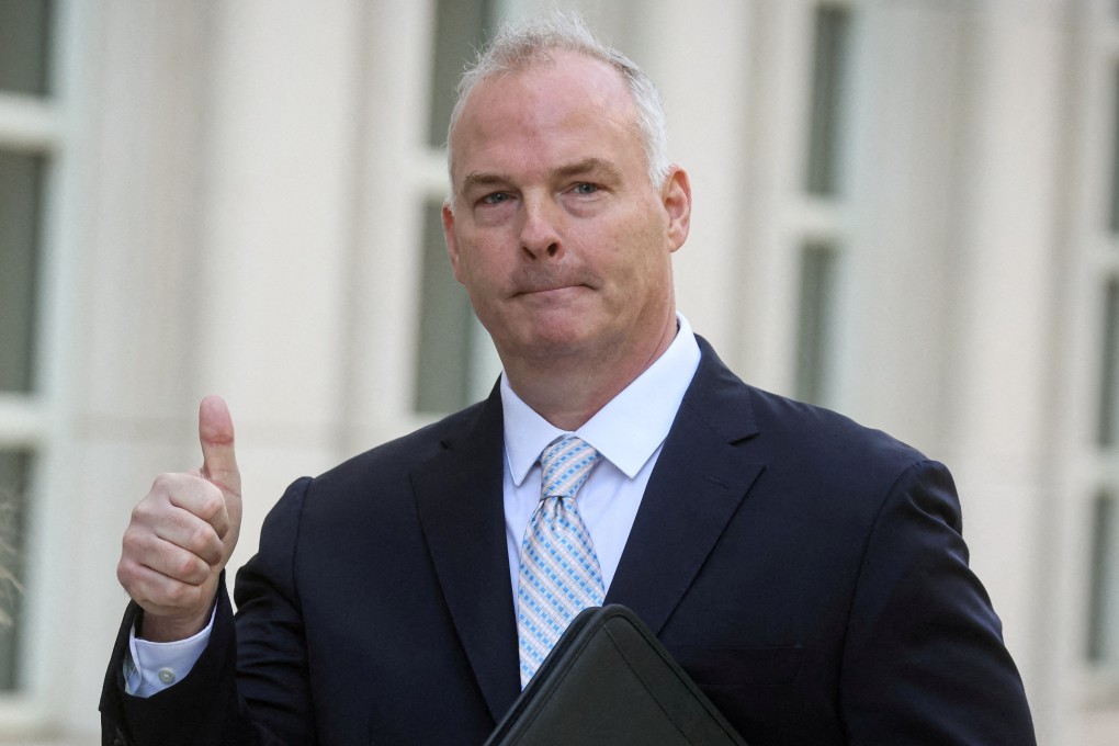 Michael McMahon, a retired New  York police sergeant working as a private investigator, arrives for the start of his trial in New York in May 2023. Photo: Reuters