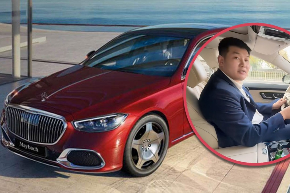 A man in China has splashed out on a US$210,000 car for his ride-hailing business. Photo: SCMP composite/Douyin/mercedes-benz