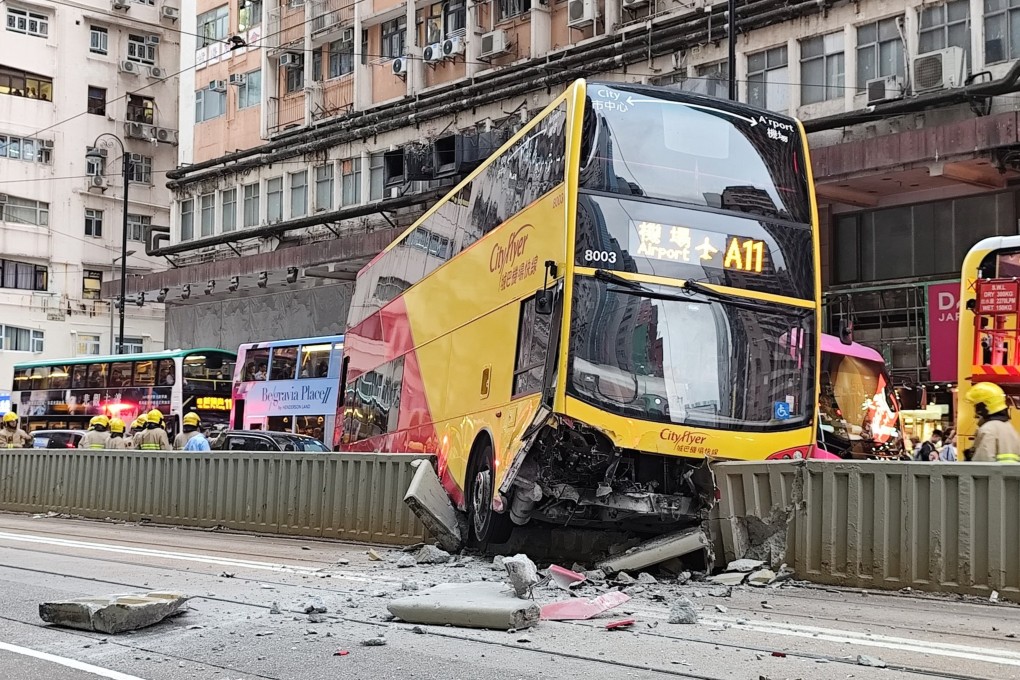 Citybus service A11 was travelling along King’s Road near the recently closed Sunbeam Theatre when it lost control. Photo: Handout
