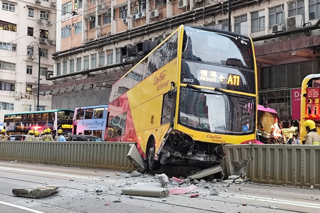 Citybus service A11 was travelling along King’s Road near the recently closed Sunbeam Theatre when it lost control. Photo: Handout