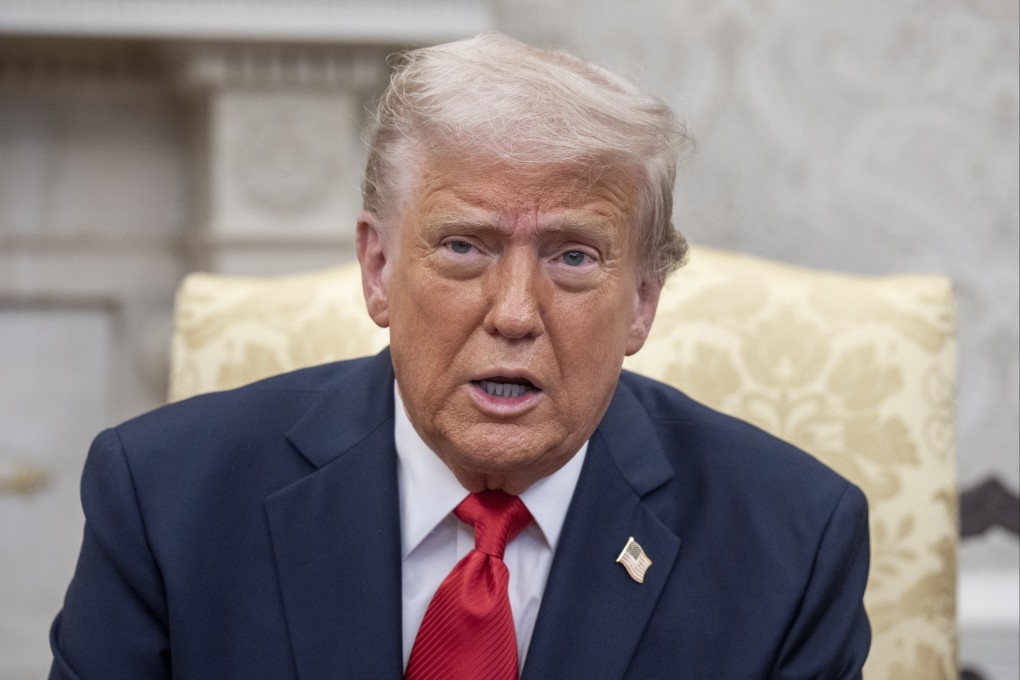 US President Donald Trump during his Oval Office news briefing on Monday at which he crudely dismissed China’s negotiations with Vietnam. Photo: EPA-EFE
