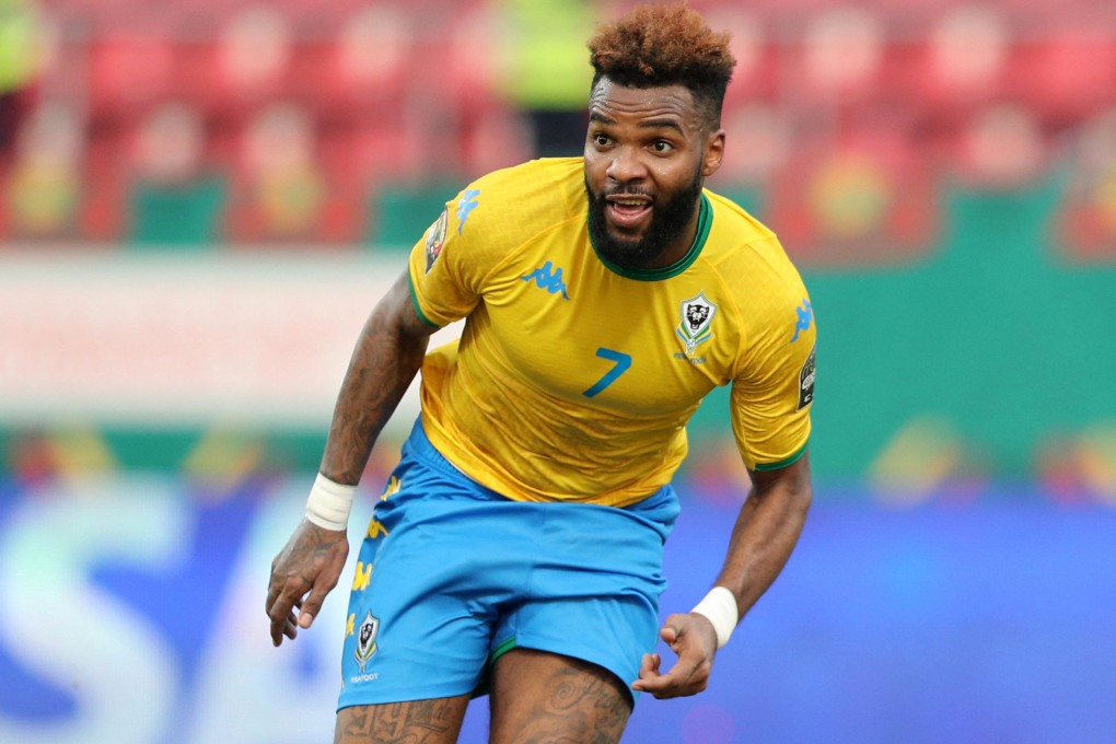 Aaron Boupendza playing in the Africa Cup of Nations for Gabon. Photo: Reuters