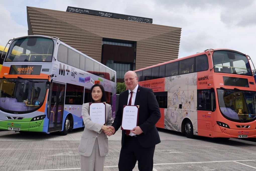 The West Kowloon Cultural District Authority and Citybus announced a new partnership to explore additional collaboration opportunities. Photo: Nora Tam