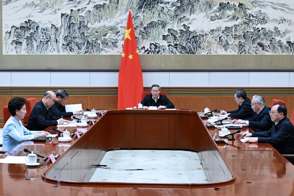 Premier Li Qiang presides over the State Council study session in Beijing on Thursday. Photo: Xinhua