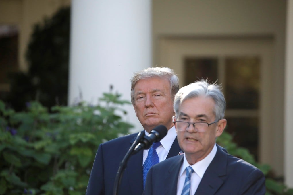 US President Donald Trump (left) and Fed chair Jerome Powell at the White House in 2017. Photo: Reuters