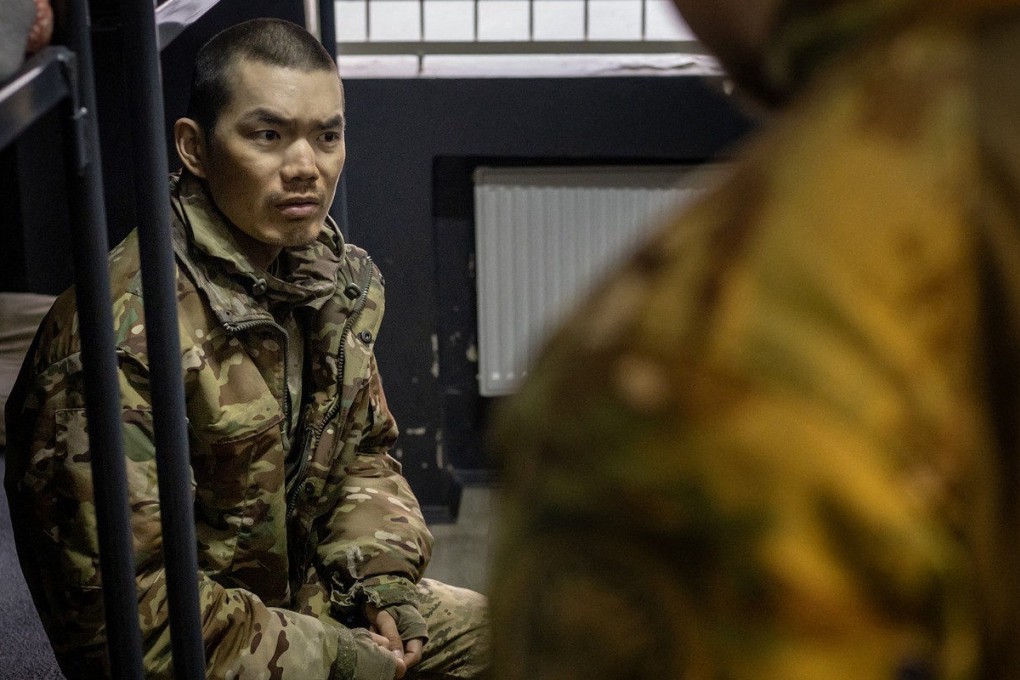 A captured soldier presented as Chinese is seen in an image released by the Security Service of Ukraine on April 9. Photo: Ukrainian Security Service/XGTY/AFP
