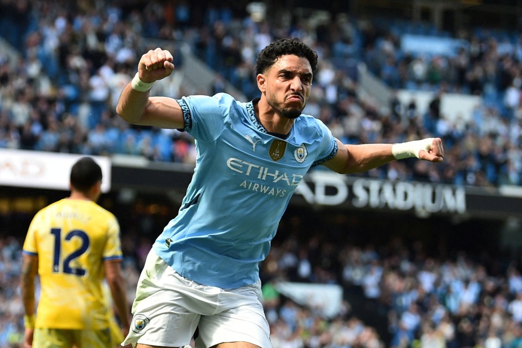 Manchester City’s Omar Marmoush celebrates scoring their second goal against Crystal Palace last week. The Egyptian is a good contender  for fantasy team captain. Photo: Reuters