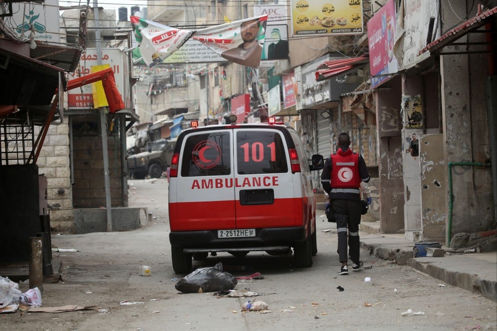 A Palestinian Red Crescent vehicle in the West Bank. Photo: APA Images via Zuma Press Wire / dpa