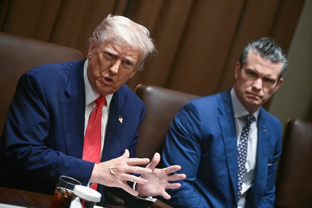 US President Donald Trump, left, and Defence Secretary Pete Hegseth. Photo: AFP