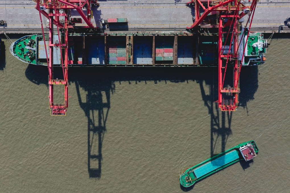 Cargo ships are seen close to the Shanghai Container Terminal. China’s levies on US goods have risen to 125 per cent. Photo: EPA-EFE