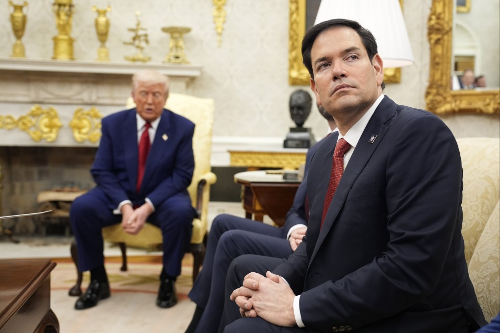 US Secretary of State Marco Rubio (right) and US President Donald Trump in the Oval Office of the White House in Washington. Photo: Abaca Press/TNS