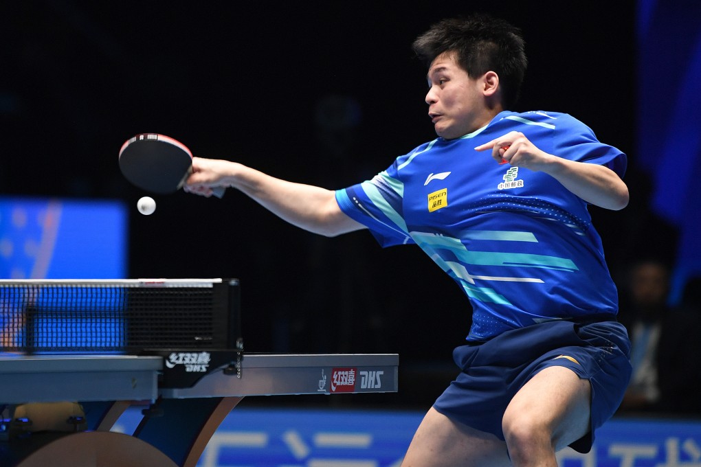 China’s Lin Shidong on his way to defeat in his final against Hugo Calderano at the ITTF Men’s and Women’s World Cup. Photo: Xinhua
