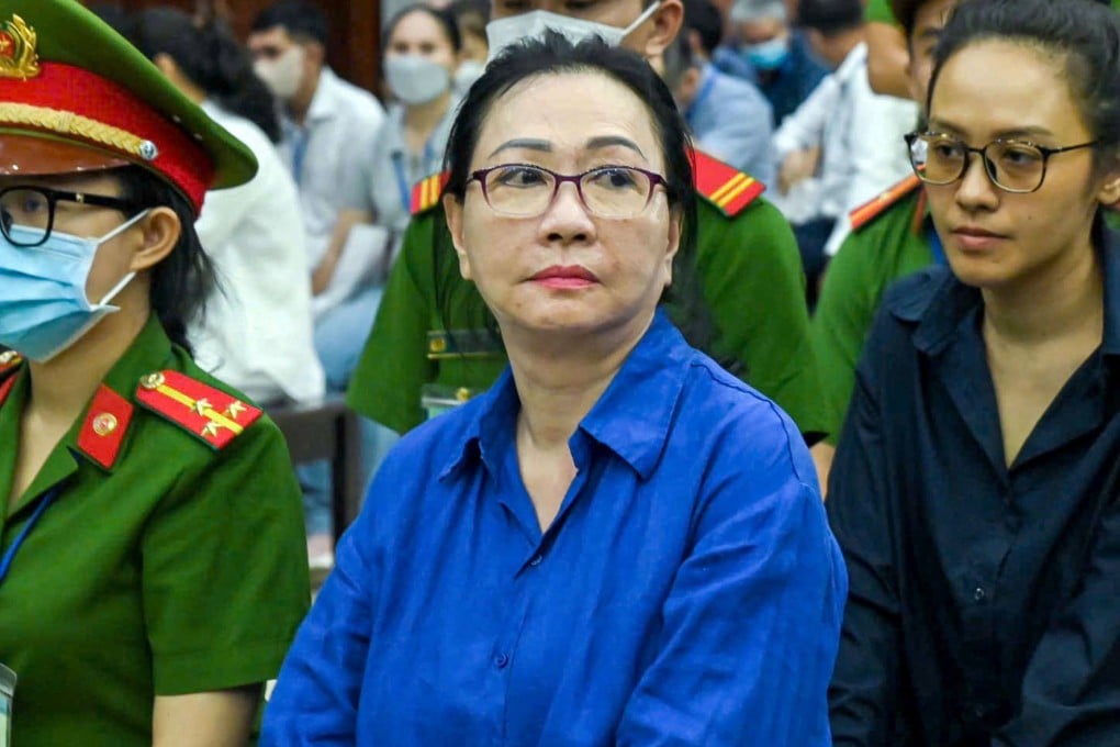 Vietnamese property tycoon Truong My Lan (centre) appears at a court in Ho Chi Minh city on March 25. Photo: AFP