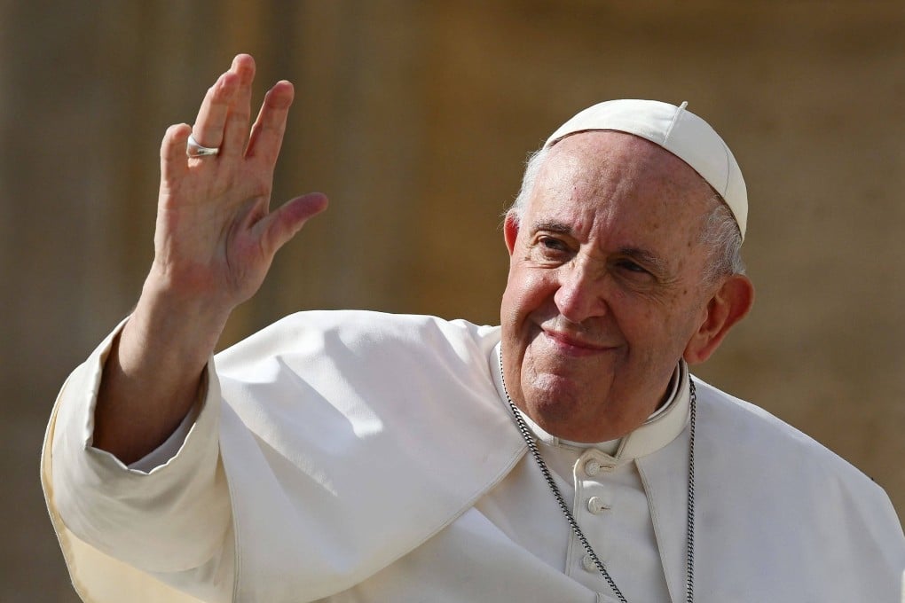 Pope Francis waves at the general audience at Saint Peter’s Square in the Vatican in October 2022. Photo: AFP
